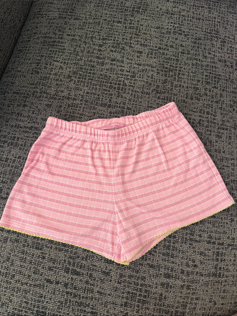 art class Pink Striped Sleepwear Shorts with Yellow Accents